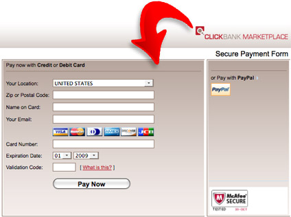 Order safely through ClickBank's secure system